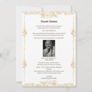 Convites Shok Sandesh Hindu Shraddh