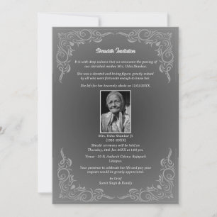 Convites Shok Sandesh Hindu Shraddh