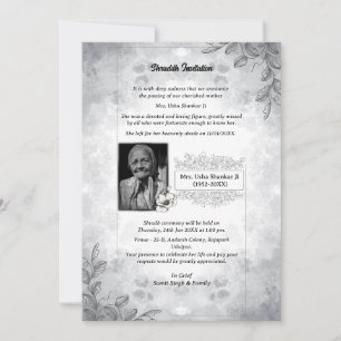 Convites Shok Sandesh Hindu Shraddh