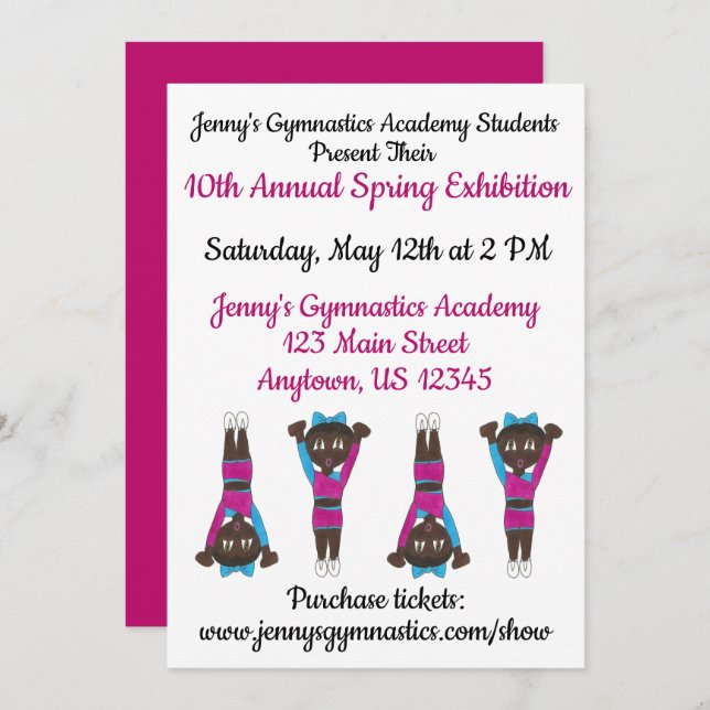 Convites Show da Academia de ginástica de ginástica (Frente/Verso)