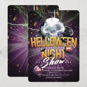 Convites Show da Noite de Halloween Disco Caveira