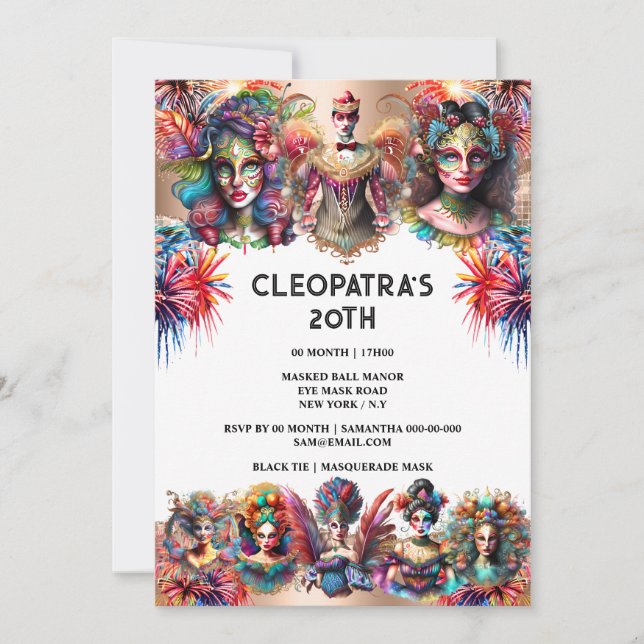 Convites Show de fogos de artifício circo carnaval (Frente)