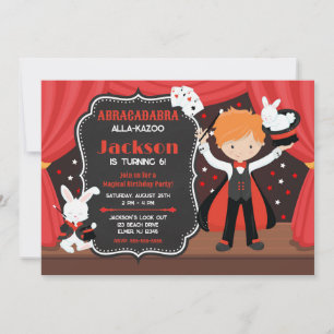 Convites Show de Magia Menino Mágico Festa de Aniversário
