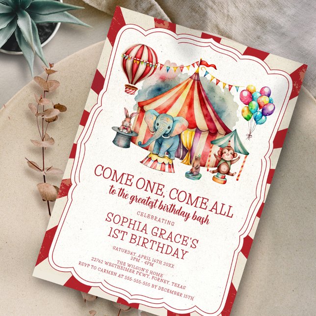 Convites Show do Circo Carnaval Orçamentário e Animais de A (Criador carregado)