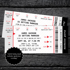 Convites Show Ticket Music Bachelor Party