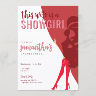 Convites Showgirl Vegas Destination Bachelorette Itinerary