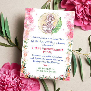 Convites Shree Vishwakarma Pooja Floral remains the same as