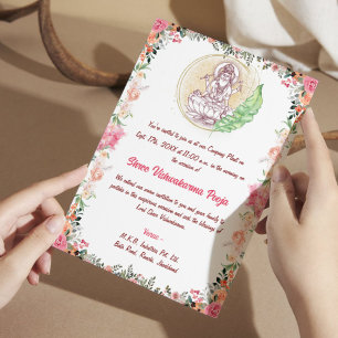 Convites Shree Vishwakarma Pooja Floral remains the same as