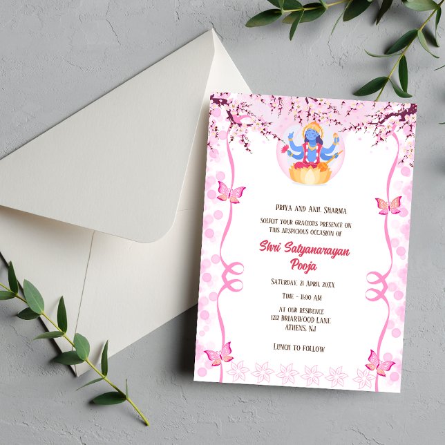 Convites Shri Satyanarayan Pooja Hindu (Criador carregado)