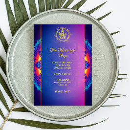 Convites Shri Satyanarayan Pooja Índio Hindu Chakra