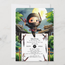 Convites Shuriken Ninja Birthday Simples