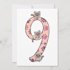 Convites Siamese Cat Nono Aniversário Para Crianças Gatos C