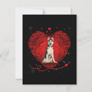 Convites Siberian Husky Heart Love Presente de Namorados