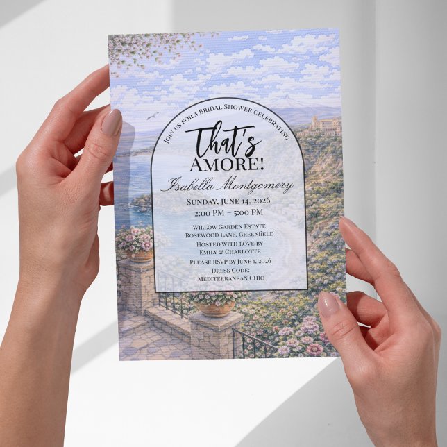 Convites Sicily Coast Italian Themed Bridal Shower (Sicily Coast Italian Themed Bridal Shower Invitations
)