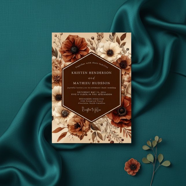 Convites Sienna Anemone Autumn Romance Wedding (Criador carregado)