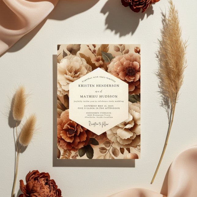 Convites Sienna Bloom Wedding (Criador carregado)