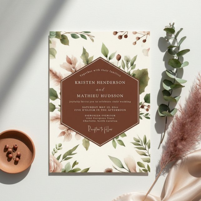 Convites Sienna Botanical Romance Wedding (Criador carregado)