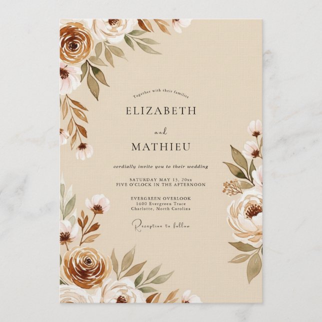 Convites Sienna Ethereal Bloom Wedding (Frente)