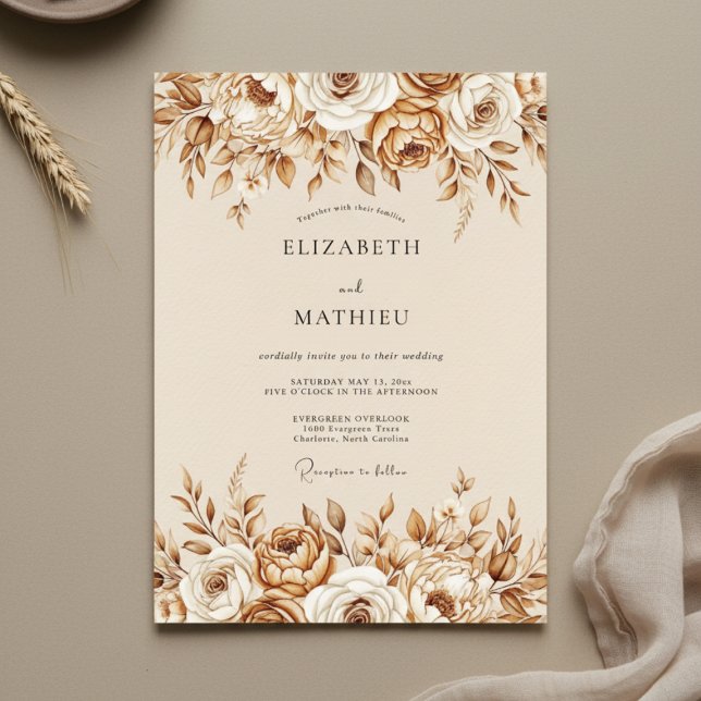 Convites Sienna Ethereal Flourish Wedding (Criador carregado)
