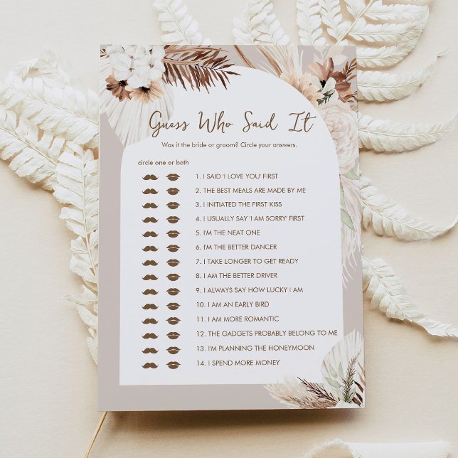 Convites SIERRA Boho Adivinha Quem Disse O Jogo Do Chá de p (Criador carregado)