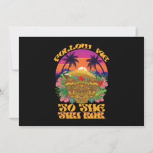 Convites Siga-me para o Tiki Bar Festa de Luau Havaiano