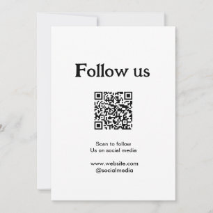 Convites Siga-nos nas redes sociais, leia o código QR para
