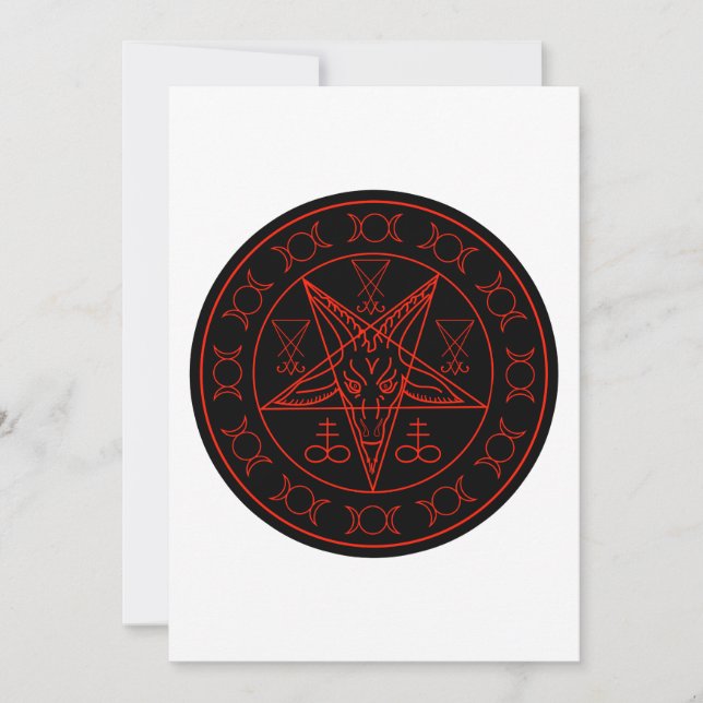 Convites Sigil da lua tripla de Baphomet e sigil do lucifer (Frente)