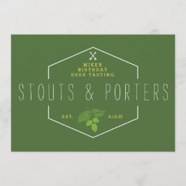 Convites Signage, cervejas de malte & porteiros do partido