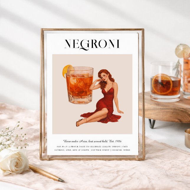 Convites Signature Cocktail | Aries Zodiac Birthday (Criador carregado)