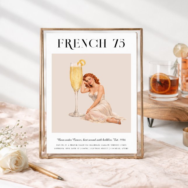 Convites Signature Cocktail | Cancer Zodiac Birthday (Criador carregado)