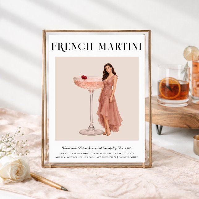 Convites Signature Cocktail | Libra Zodiac Birthday (Criador carregado)