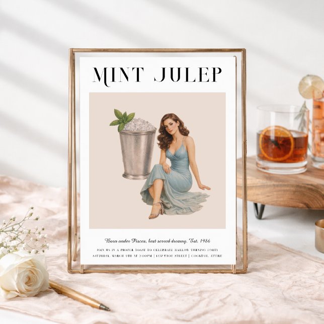 Convites Signature Cocktail | Pisces Zodiac Birthday (Criador carregado)