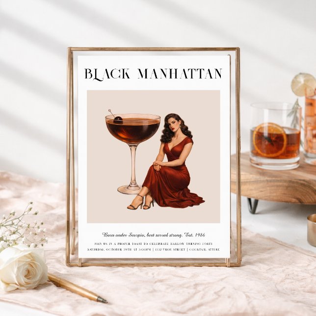 Convites Signature Cocktail | Scorpio Zodiac Birthday (Criador carregado)