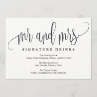 Signature Drinks Sign - Linda Caligrafia