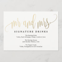 Signature Drinks Sign - Linda Caligrafia