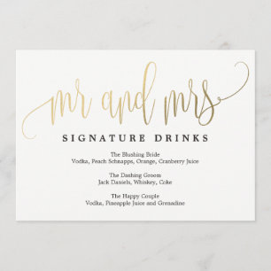 Convites Signature Drinks Sign - Linda Caligrafia