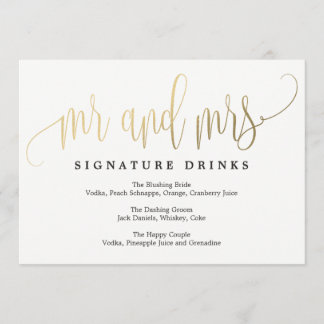 Convites Signature Drinks Sign - Linda Caligrafia