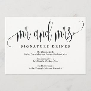 Convites Signature Drinks Sinal de Casamento - Linda Caligr