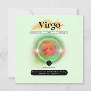 Convites Signo Moderno de Virgem Cota Elemento Terra