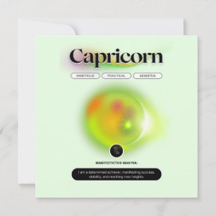 Convites Signo Moderno do Zodíaco Citação de Capricórnio El