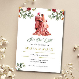 Convites Sikh Salve a data modelo Punjabi Salve a data