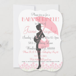 Convites Silhouette Baby Sprinkle Rosa