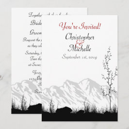 Convites Silhouette Mountain Black, White e Red Wedes