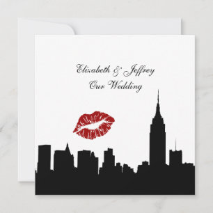 Convites Silhouette Skyline NYC, Kiss ESB #1 SQ Casamento B