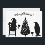 Convites silhouette snowman pinguin christmas elegante<br><div class="desc">silhouette snowman pinguin natal,  elegante minimalismo</div>