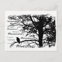Silhueta Black & White Nevermore Raven