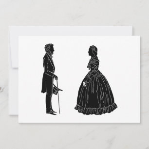 Convites silhueta de abraham lincoln mary todd lincoln