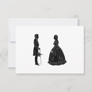 Convites silhueta de abraham lincoln mary todd lincoln