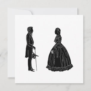 Convites silhueta de abraham lincoln mary todd lincoln