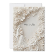 🌸 Silhueta de Casamento Elegante Papel Floral Mar